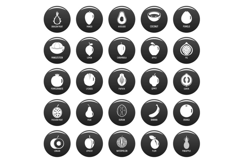 fruits-icons-set-vetor-black