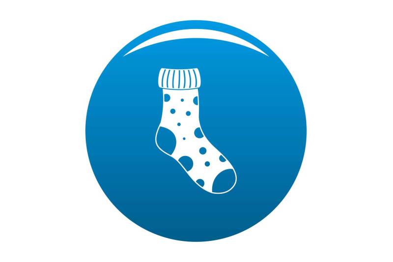textile-sock-icon-vector-blue