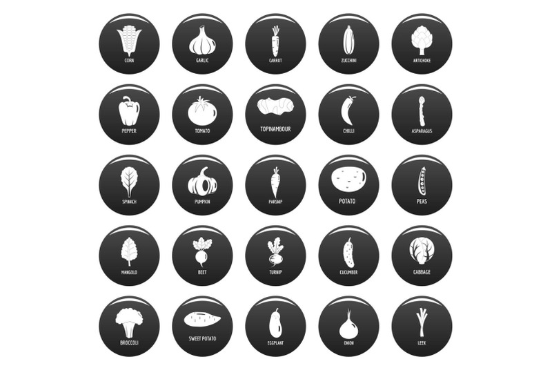 vegetables-icons-set-vetor-black