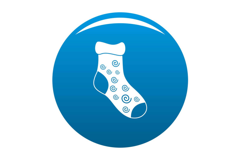 one-sock-icon-vector-blue