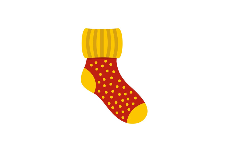 woolen-sock-icon-flat-style