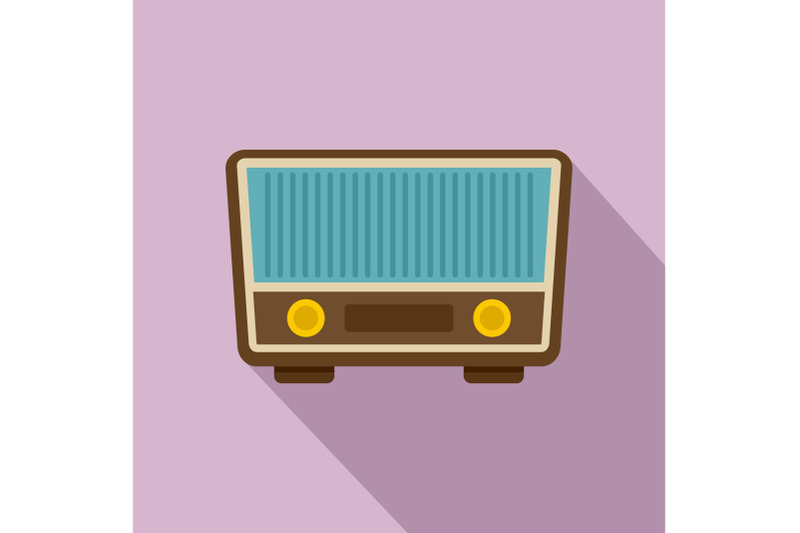 retro-vintage-radio-icon-flat-style