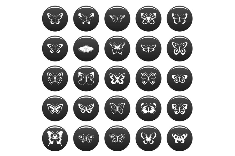 butterfly-icons-set-vetor-black