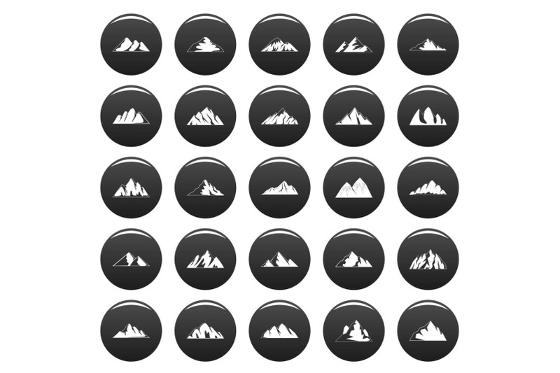 mountain-icons-set-vetor-black