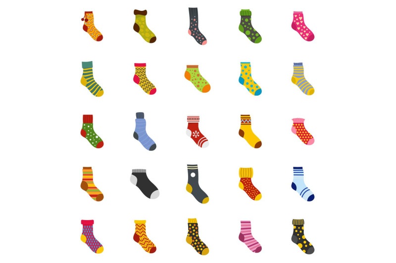 socks-textile-icons-set-vector-isolated