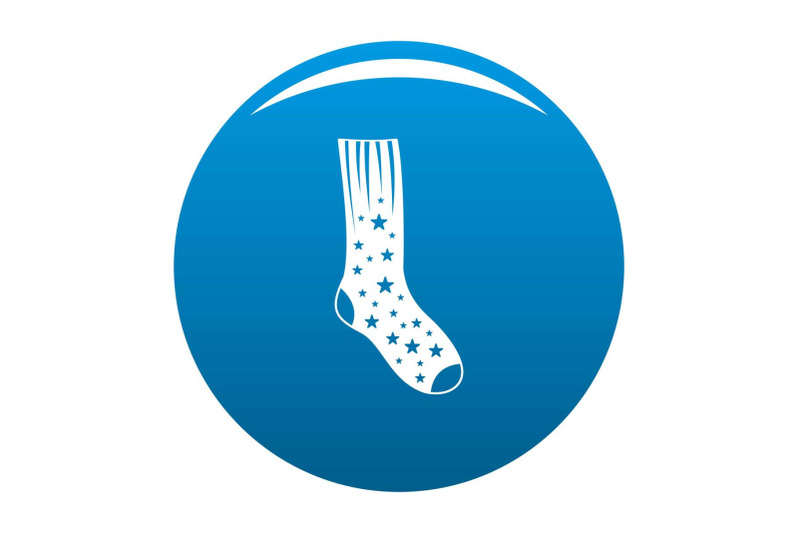 sock-with-star-icon-vector-blue