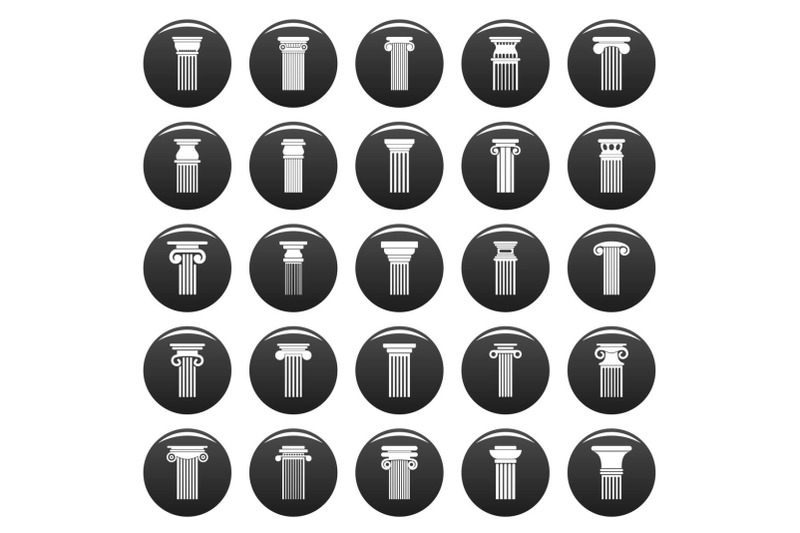 ancient-columns-icons-set-vetor-black