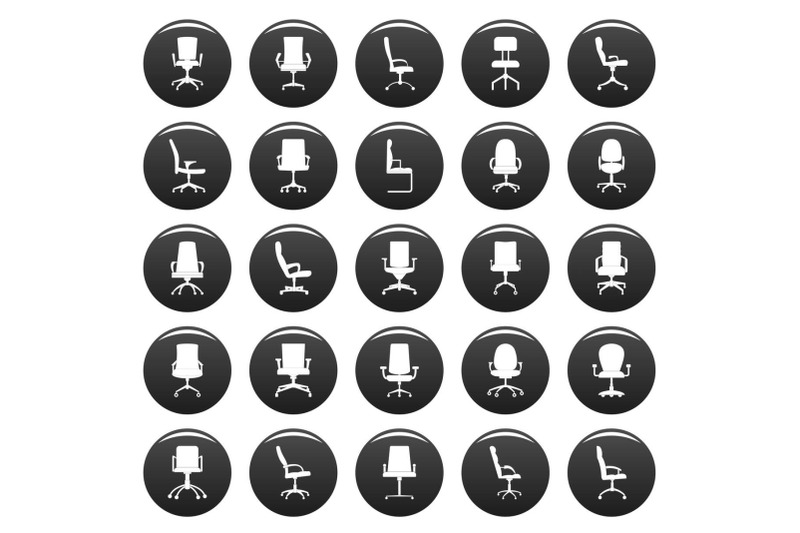 office-chair-icons-set-vetor-black