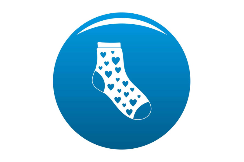 sock-with-heart-icon-vector-blue