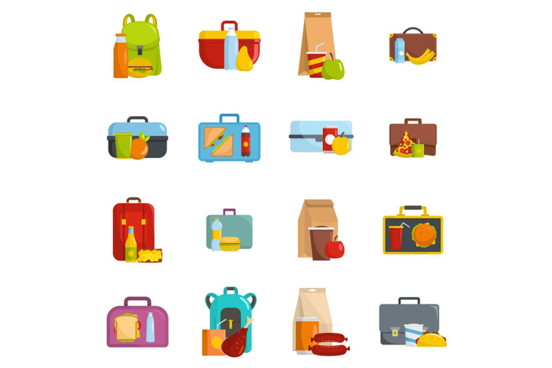 lunchbox-food-icons-set-vector-isolated