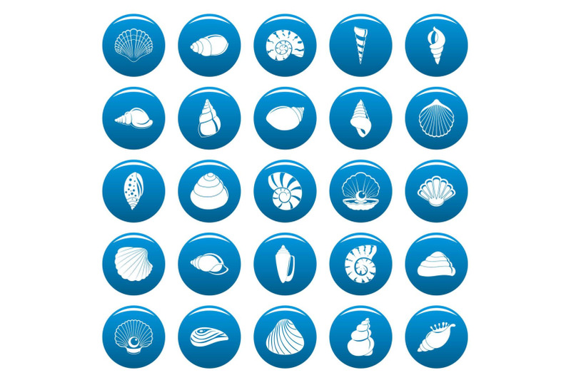 sea-shell-icons-set-vetor-blue