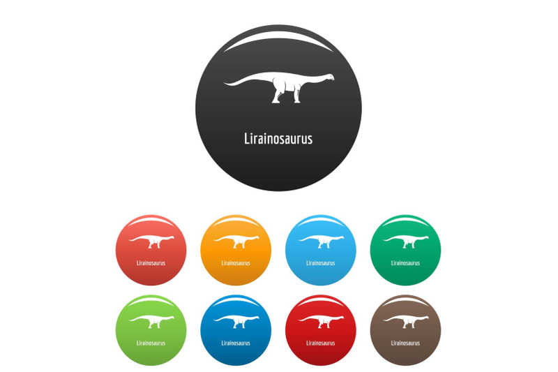 lirainosaurus-icons-set-color-vector