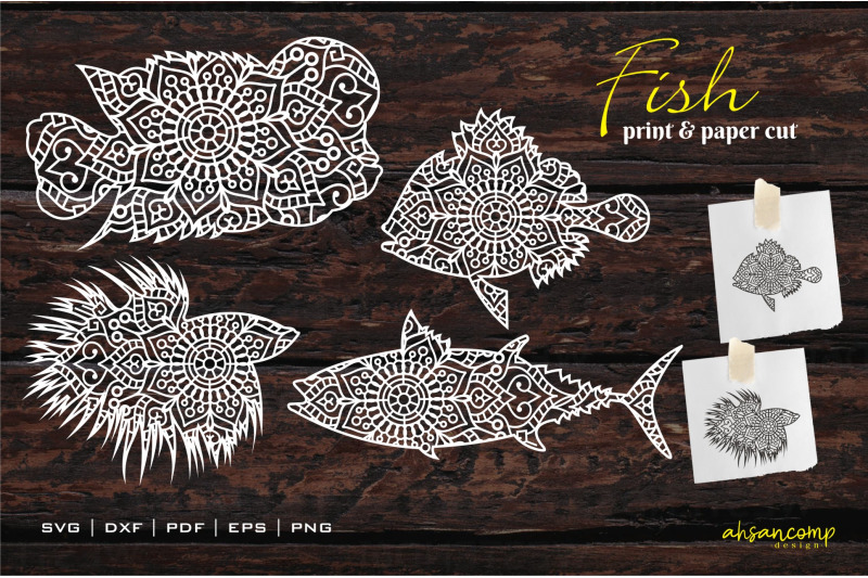 fish-paper-cut-vector-illustration
