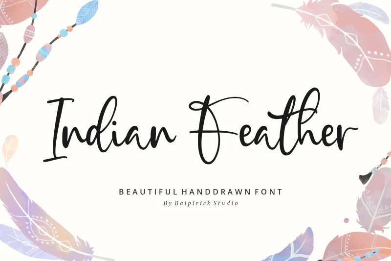indian-feather-beautiful-handdrawn-font