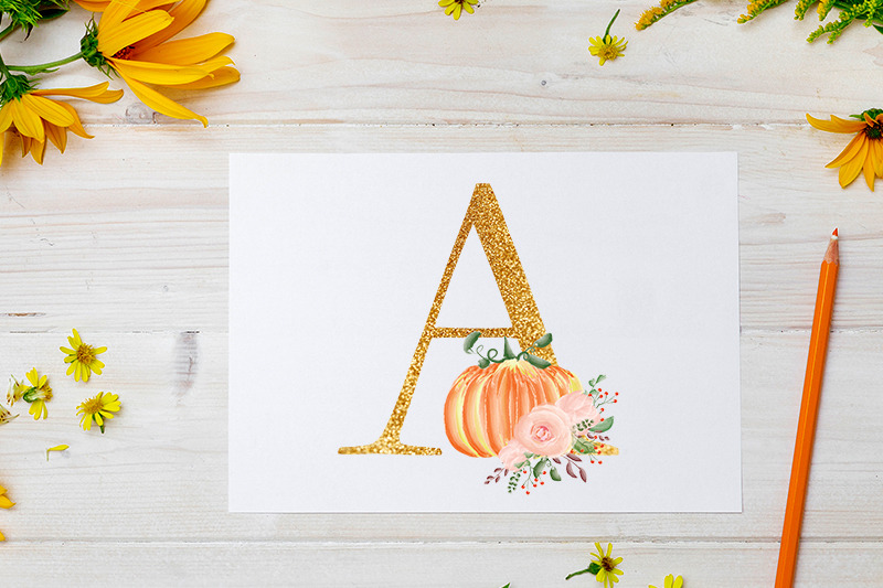 alphabet-pumpkin-wedding-halloween-fall-flower