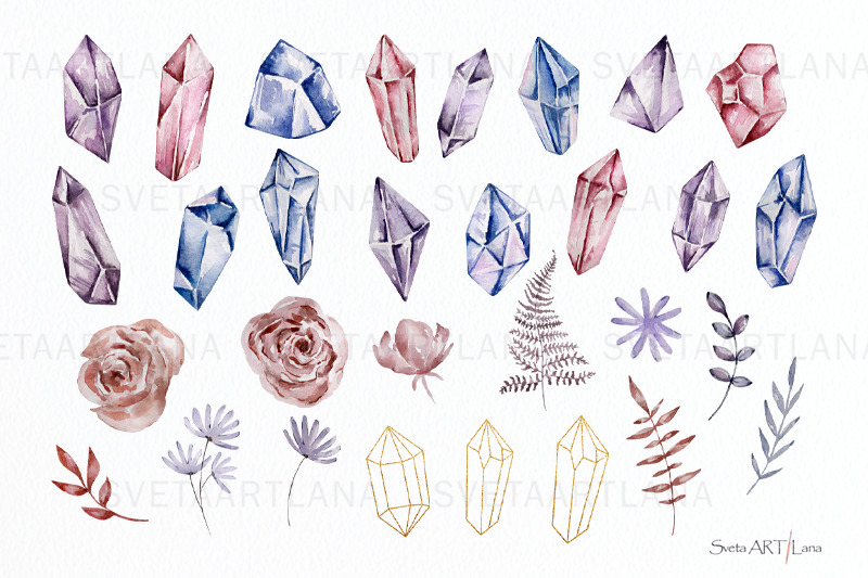watercolor-crystal-clipart-boho-jewels-clipart-diamond