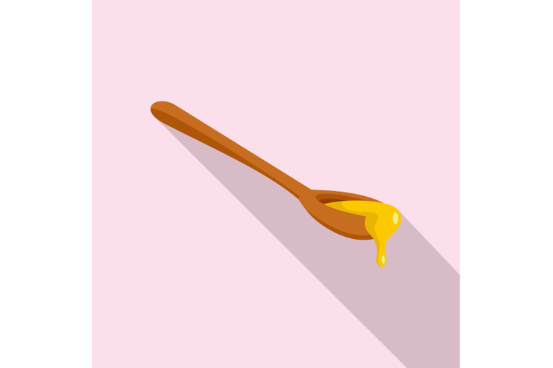 honey-wood-spoon-icon-flat-style