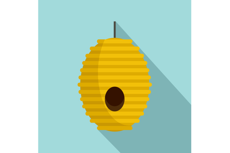 tree-bee-house-icon-flat-style