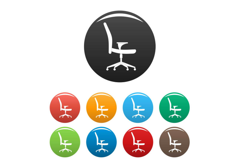 soft-chair-icons-set-color-vector