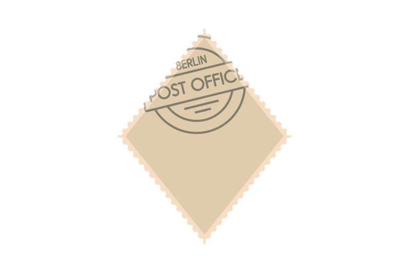rhombic-postage-stamp-icon-flat-style