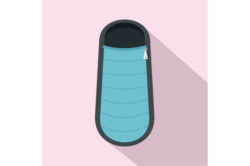 blue-sleep-bag-icon-flat-style