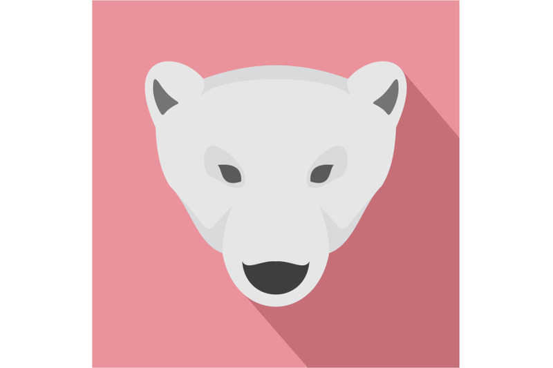 head-of-polar-bear-icon-flat-style