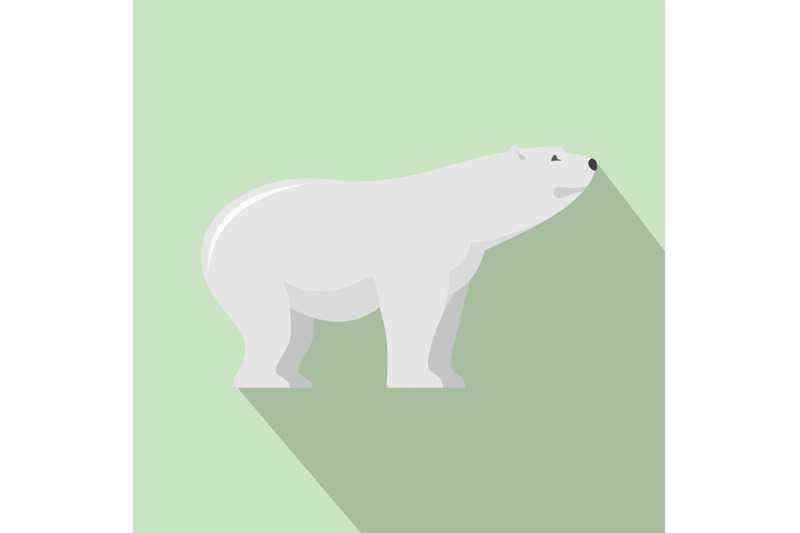 watching-of-polar-bear-icon-flat-style