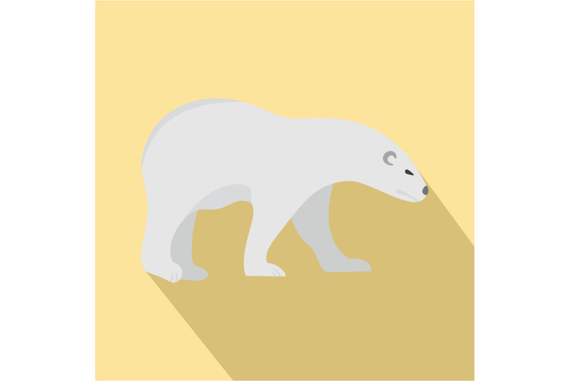 walk-of-polar-bear-icon-flat-style