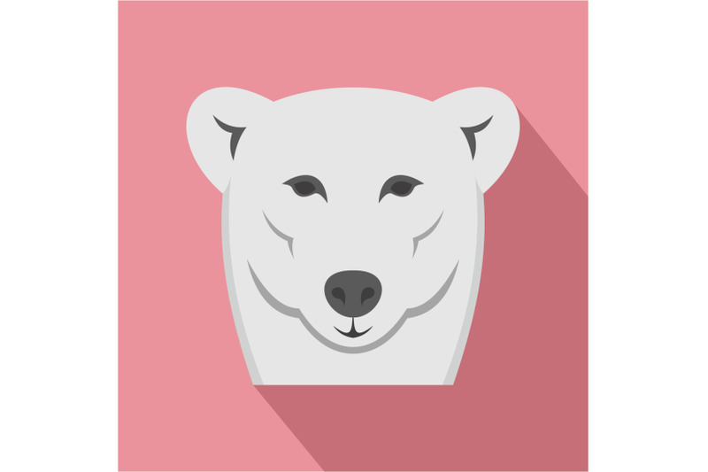 female-polar-bear-icon-flat-style