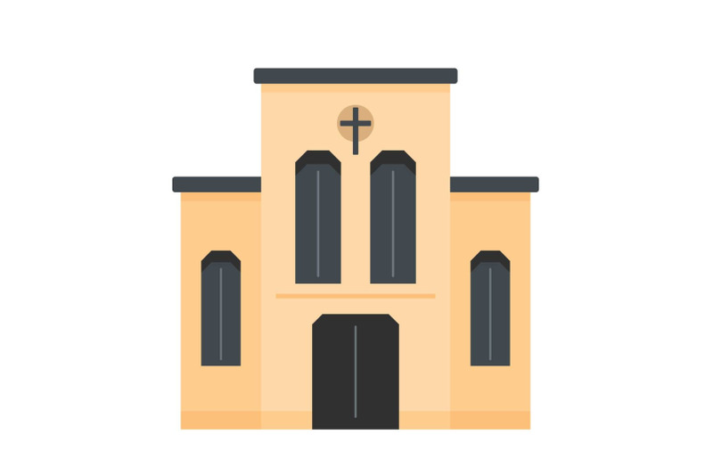 church-with-cross-icon-flat-style