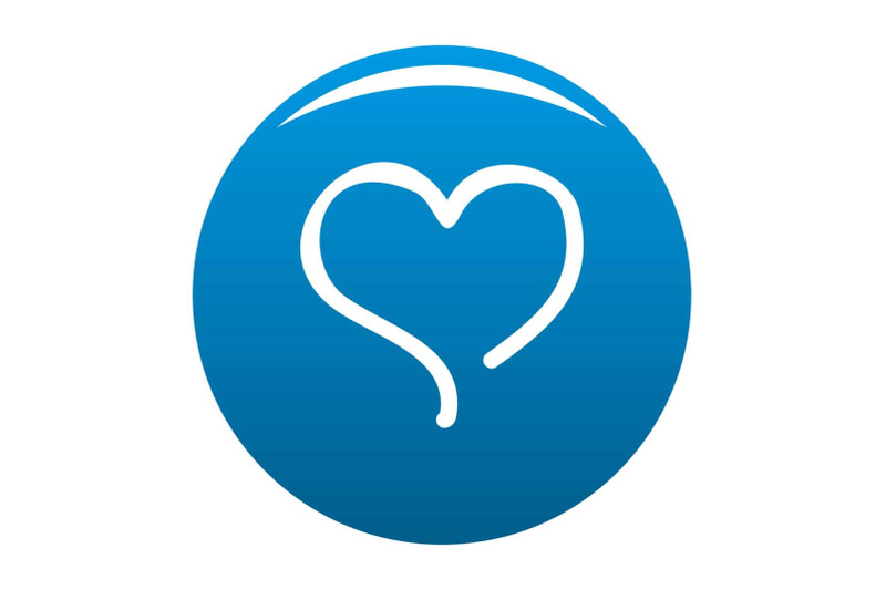 sketch-heart-icon-vector-blue
