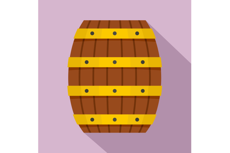 wood-barrel-icon-flat-style