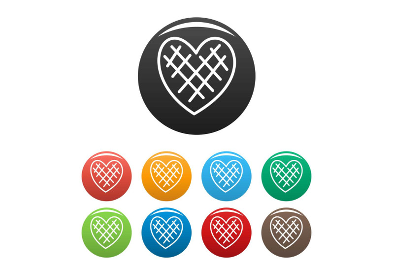 impressionable-heart-icons-set-color-vector