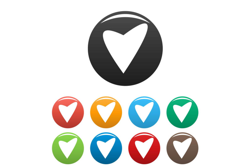 gentle-heart-icons-set-color-vector