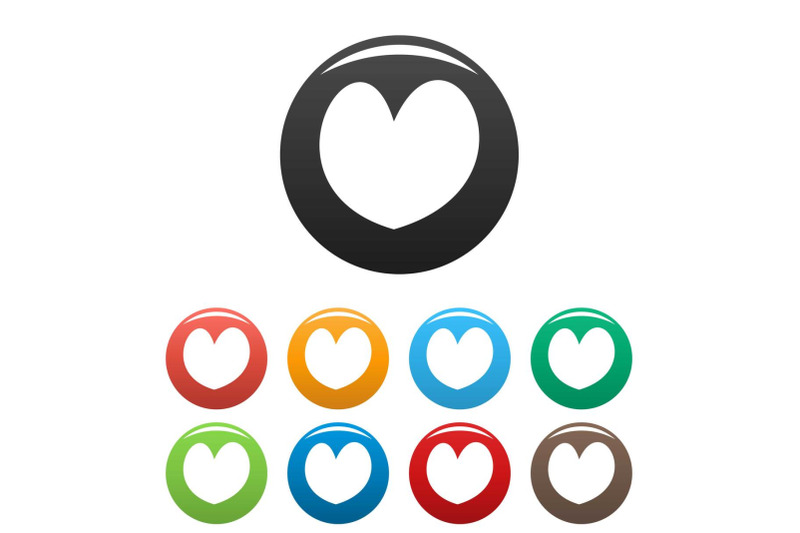 reliable-heart-icons-set-color-vector