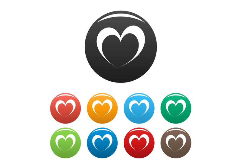 frantic-heart-icons-set-color-vector