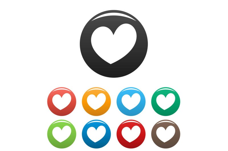 fiery-heart-icons-set-color-vector
