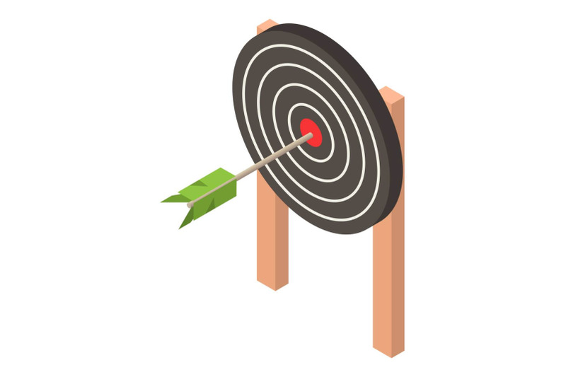 black-target-icon-isometric-style