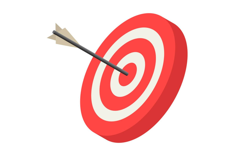 red-archery-target-icon-isometric-style