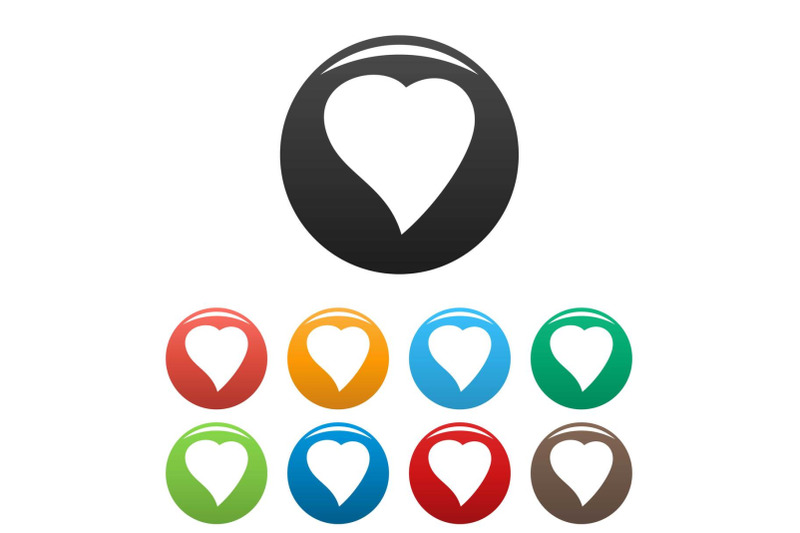 black-heart-icons-set-color-vector