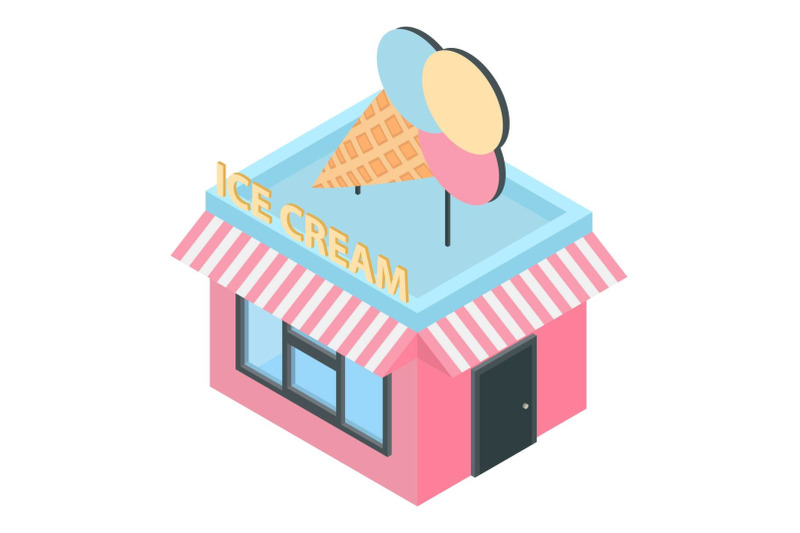 ice-cream-building-icon-isometric-style