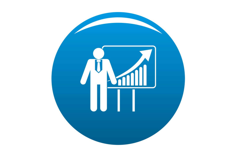 man-with-diagram-icon-vector-blue