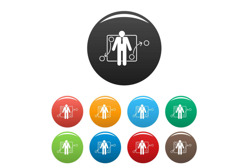 one-businessman-icons-set-color-vector
