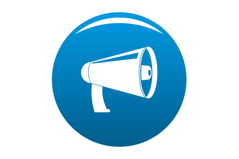 old-megaphone-icon-vector-blue