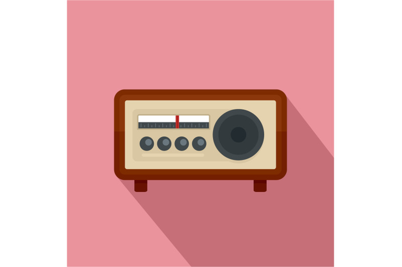 vintage-radio-icon-flat-style