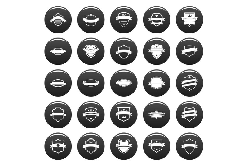 shield-badge-icons-set-vetor-black