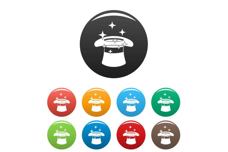 hat-with-a-star-icons-set-color-vector