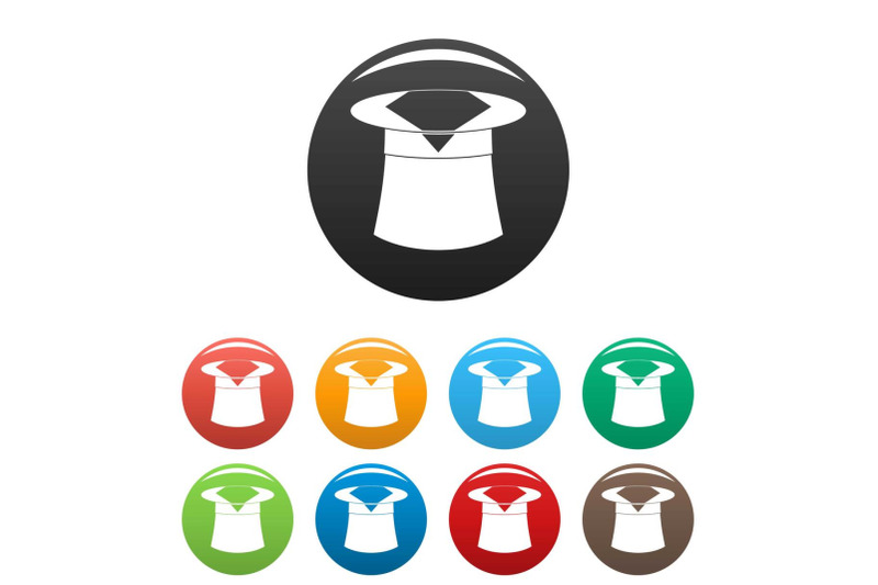 hat-with-napkin-icons-set-color-vector