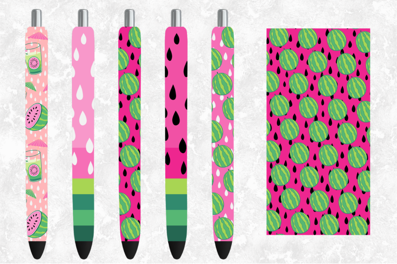 pink-watermelon-pen-wrap-bundle-for-sublimation-waterslide