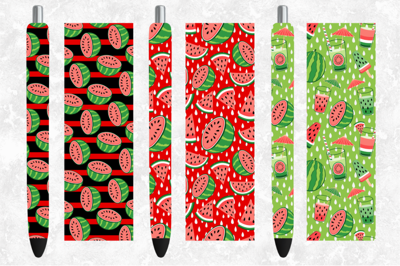 red-watermelon-pen-wrap-bundle-for-sublimation-waterslide